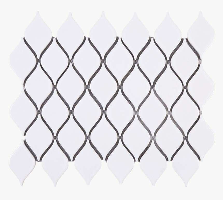 Tear Drop Pattern White Ceramic Mesh Mounted Mosaic - Mesh, HD Png Download, Free Download