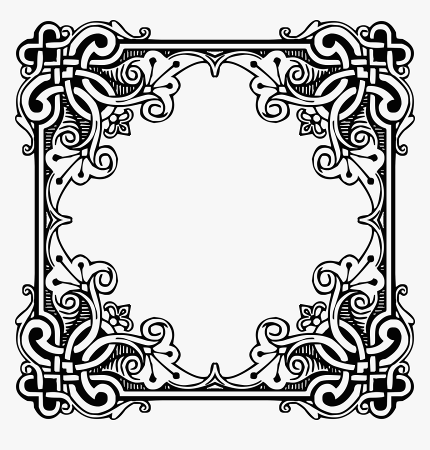 Pattern Border Png Picture - Drawn Frame Black And White Transparent ...