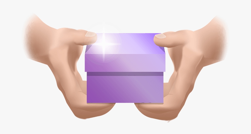 Hands Holding Purple Gift Box For Free Marketing Knowledge - Girl, HD Png Download, Free Download