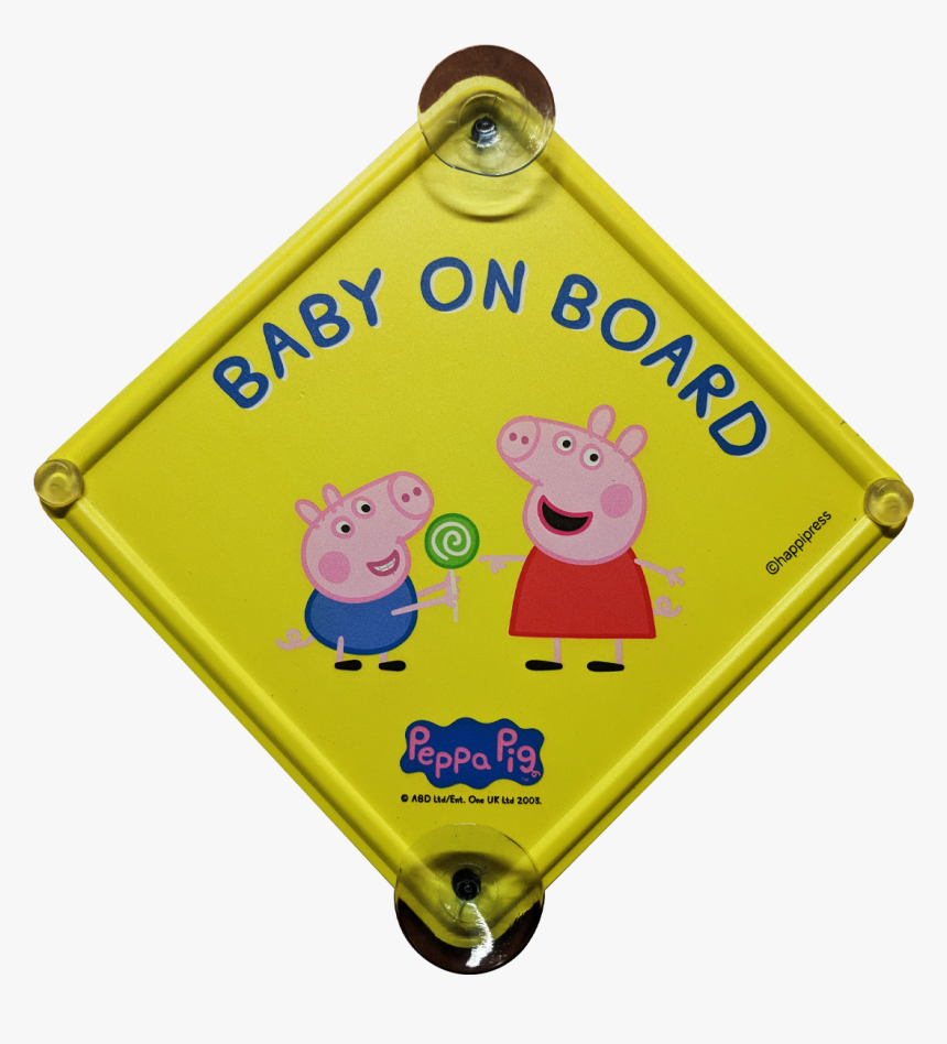 Sunshine Yellow Peppa Baby On Board Car Sign - Cartoon, HD Png Download, Free Download