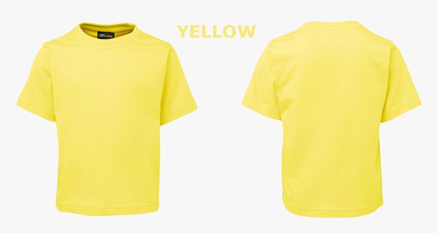 Custom Printed Kids T-shirts - Yellow Shirt Back And Front, HD Png Download, Free Download