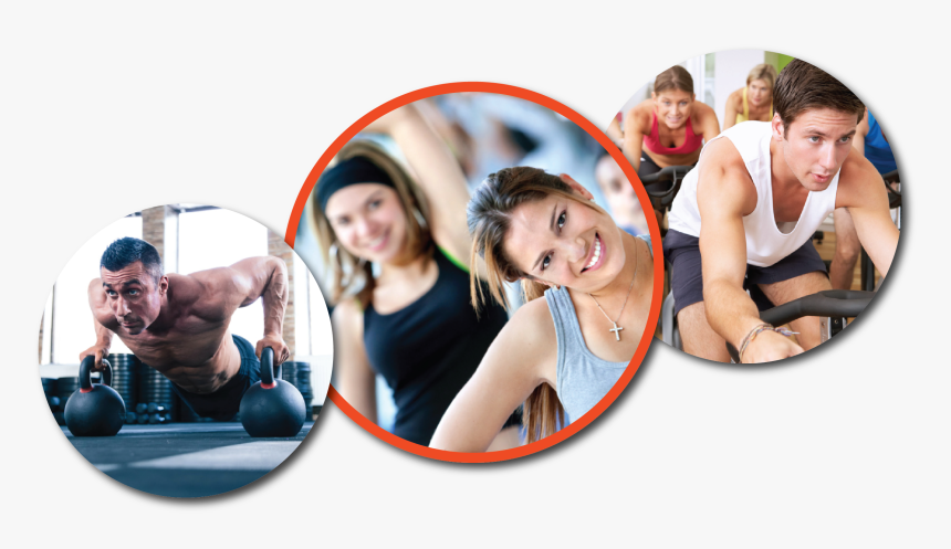 3 Circular Images Of People Taking Specialty Classes - Strength Training, HD Png Download, Free Download