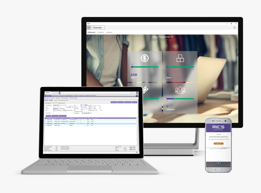 Rics Retail Software On Multiple Devices - Retail, HD Png Download, Free Download