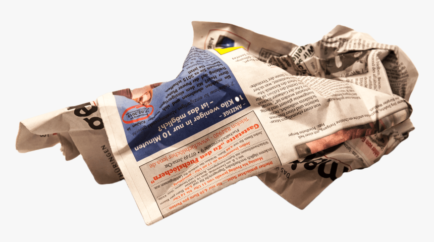 Crumpled Newspapers - Crumpled Newspaper Png, Transparent Png, Free Download