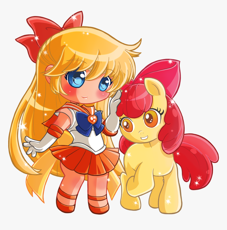 Sailor Venus Chibiusa Apple Bloom Cartoon Mammal Vertebrate - Sailor Venus And Apple Jack, HD Png Download, Free Download