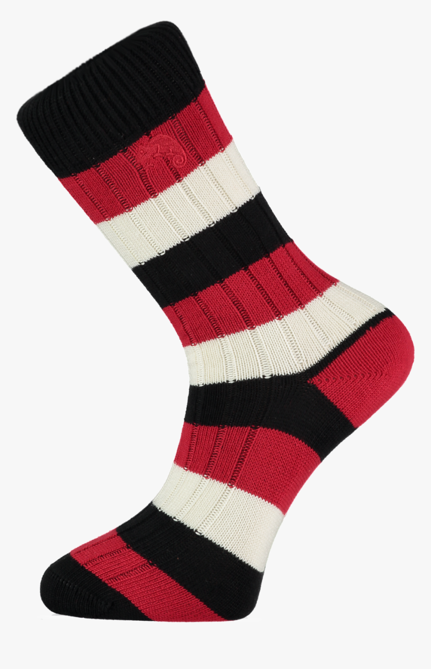 Black, Red, And White Stripe Cotton Socks - Sock, HD Png Download - kindpng