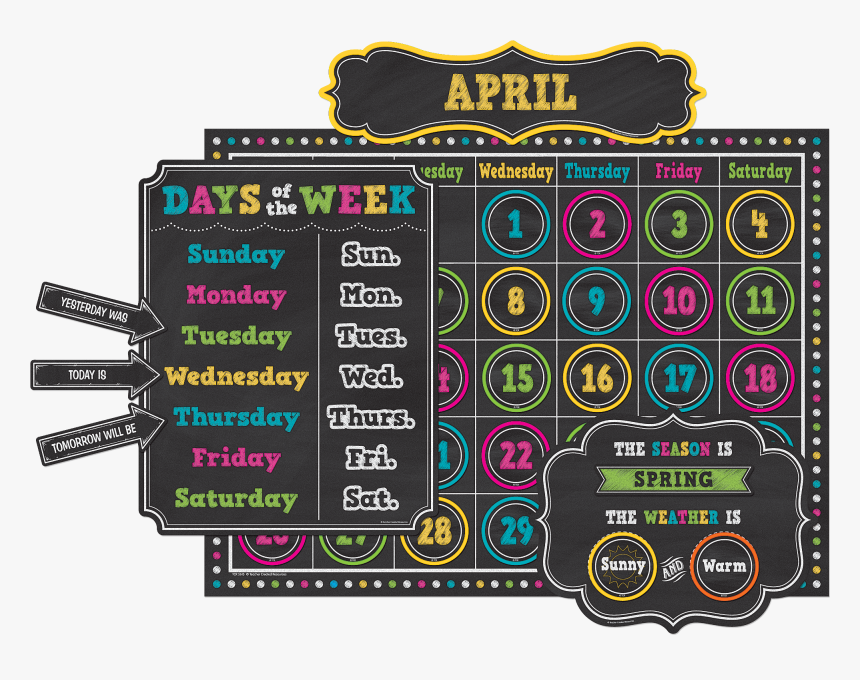 Bulletin Board Chalkboard Calendar, HD Png Download, Free Download