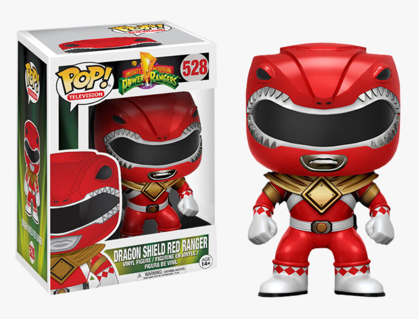 Red Ranger Us Exclusive Pop Vinyl Figure - Funko Pop Red Ranger Dragon Shield, HD Png Download, Free Download