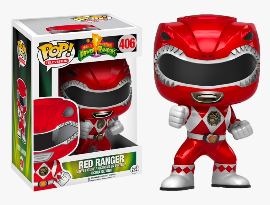 Metallic Red Ranger Action Pose Pop Vinyl Figure - Power Rangers Metallic Funko Pop, HD Png Download, Free Download