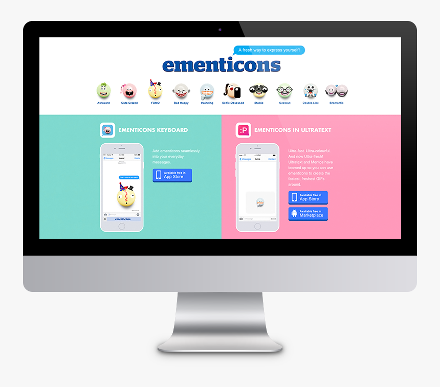 Ementicons - Mentos - Com - Yello Software , Png Download - Imac Frame, Transparent Png, Free Download