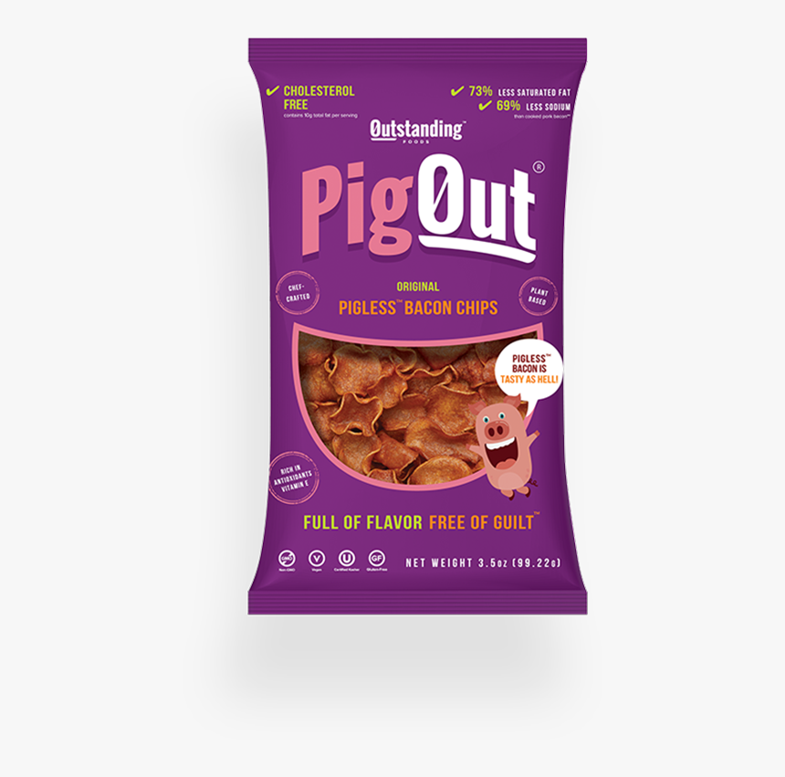 Outstanding Foods Image - Pigout Pigless Bacon Chips, HD Png Download, Free Download