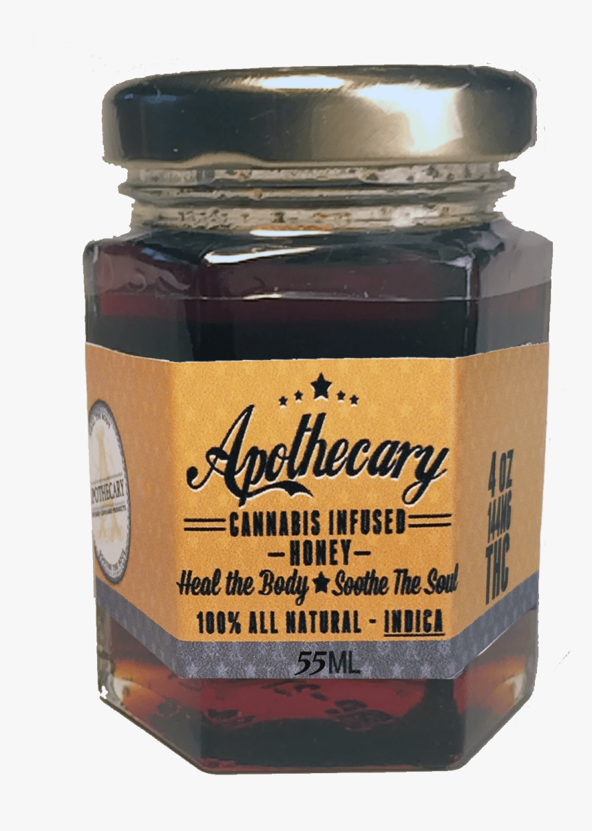 Jar Of Marijuana Infused Honey - Chocolate Spread, HD Png Download, Free Download