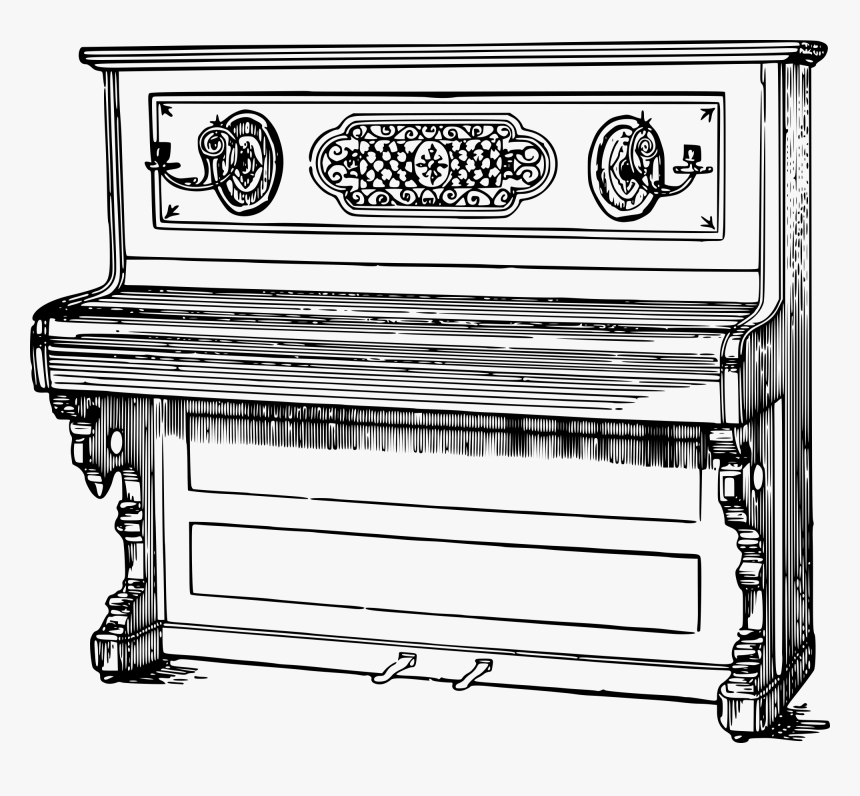 Very Old Piano Line Clipart - Piano, HD Png Download, Free Download