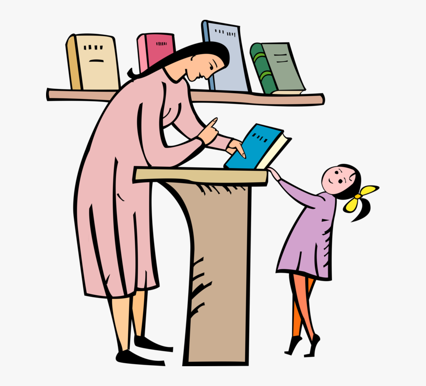 Vector Illustration Of Teacher Gives Library Book To - Give Me The Book ...