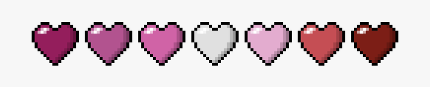 Picture - Rainbow Pixel Hearts Png, Transparent Png, Free Download