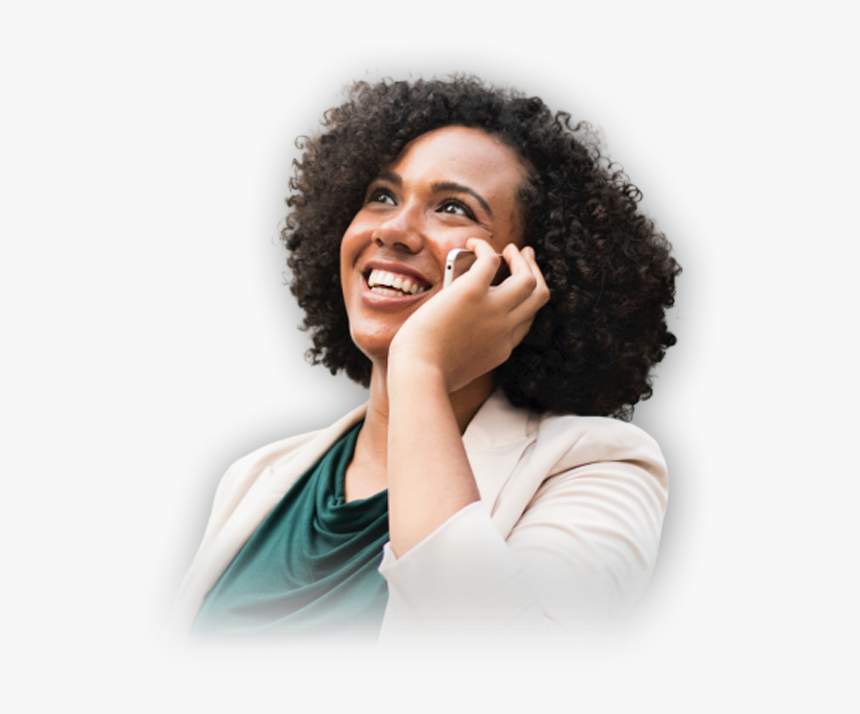 Black Woman Using Phone Hd, HD Png Download, Free Download