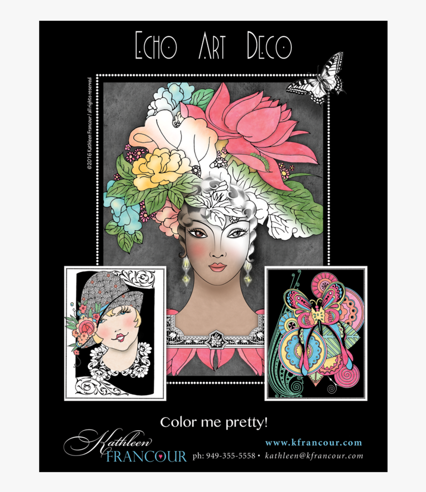 1 Echo Art Deco Color Me Pretty Gallery Pg - Headpiece, HD Png Download, Free Download