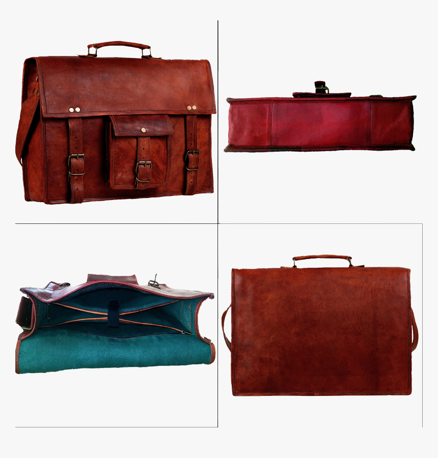 Handmade Leather Satchel Messenger Bag Briefcase Laptop - Briefcase, HD Png Download, Free Download