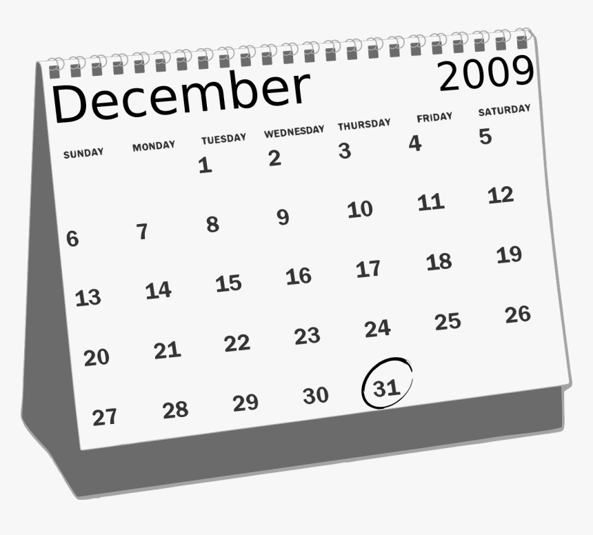 Calendar Clipart Black And White, HD Png Download, Free Download