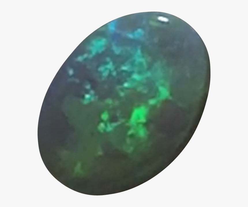 Oval Shaped Emerald Coloured Cloud Patterned Opal - Opal, HD Png Download, Free Download