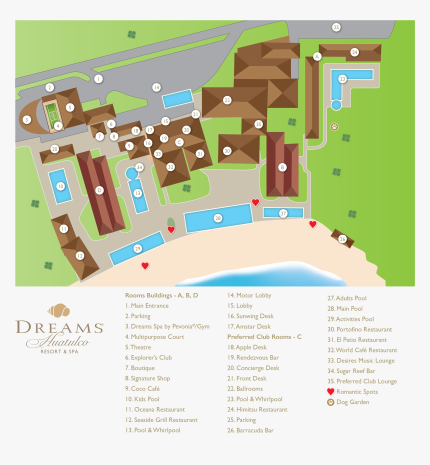 Dreams Huatulco Resort & Spa Map, HD Png Download, Free Download