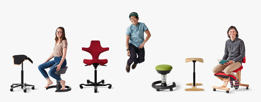 A Collectiion Of Active Sitting Chairs From Fully, - Office Chair, HD Png Download, Free Download