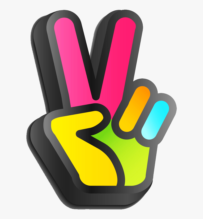 ⚫✌⚫
#peace #hand #3d #threedimensional #sunday #colorful
#ftestickers - Simbolo De Amor Y Paz Con Los Dedos, HD Png Download, Free Download