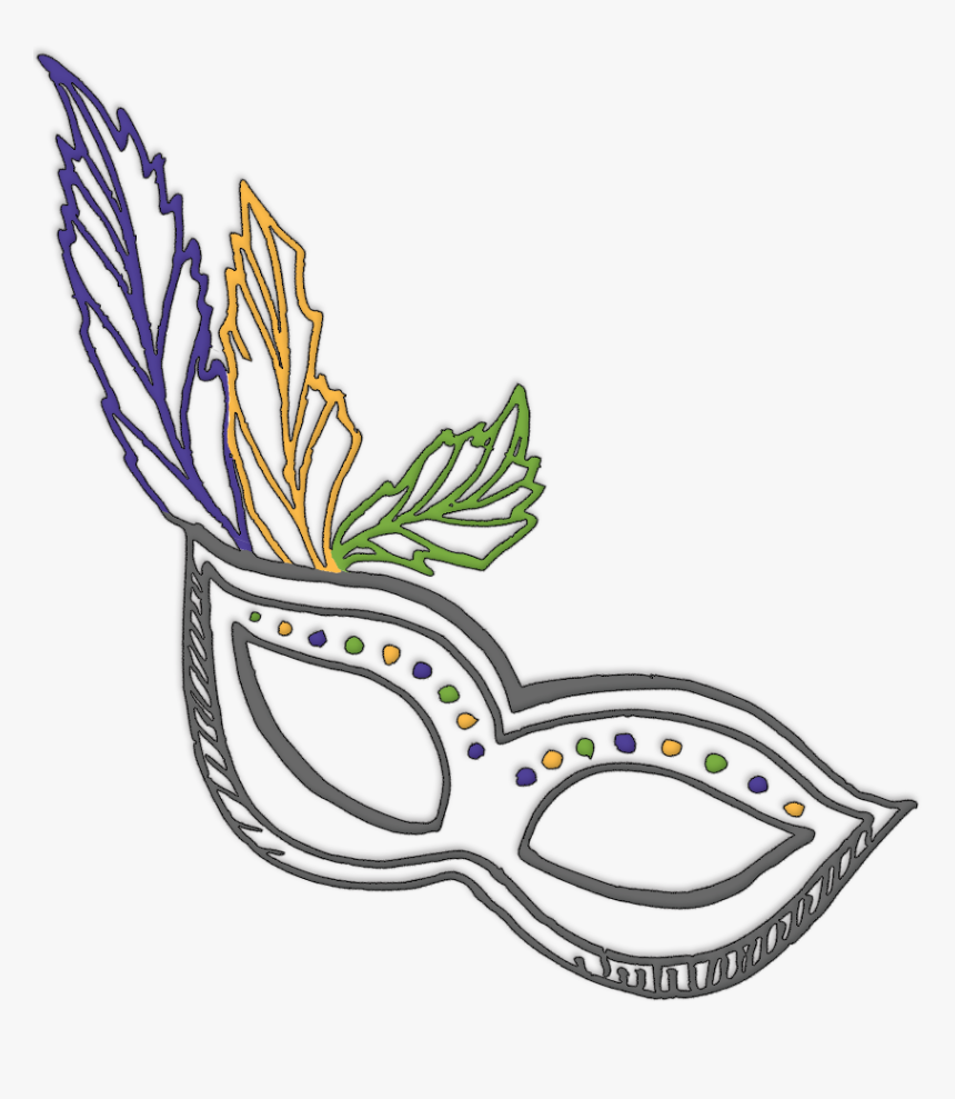 mardi gras masks clip art black and white