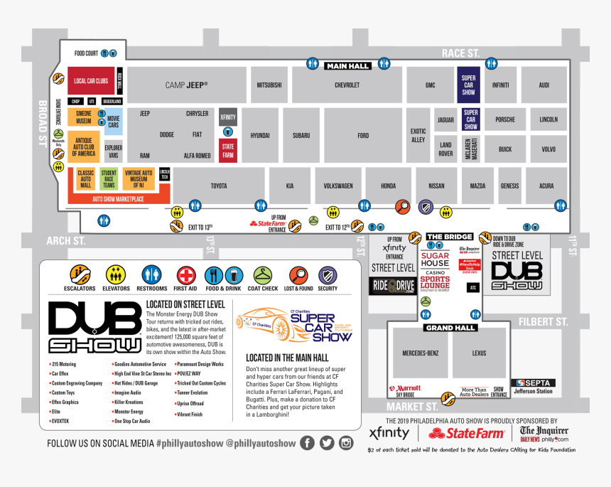 Philly Auto Show 2019 Floor Plan, HD Png Download, Free Download