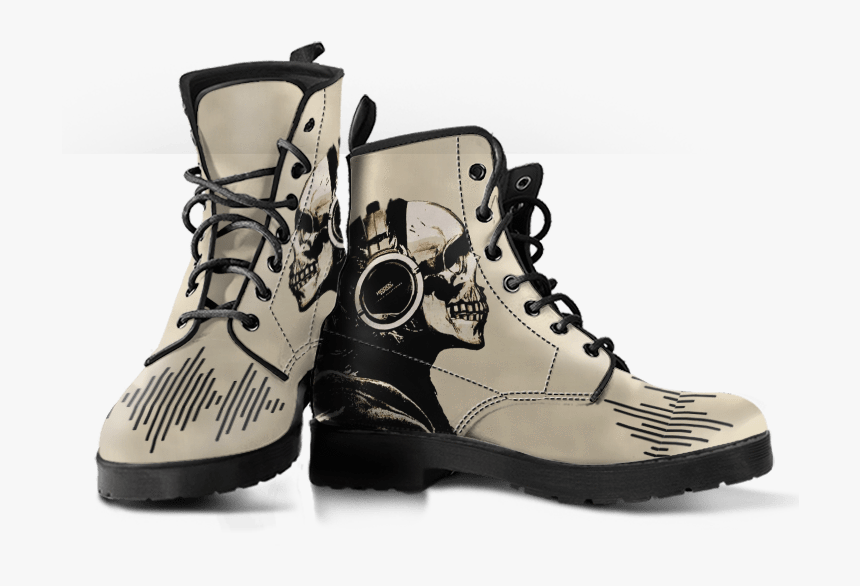 Skull Headphones Boots - Yellow Combat Boots Womens, HD Png Download, Free Download