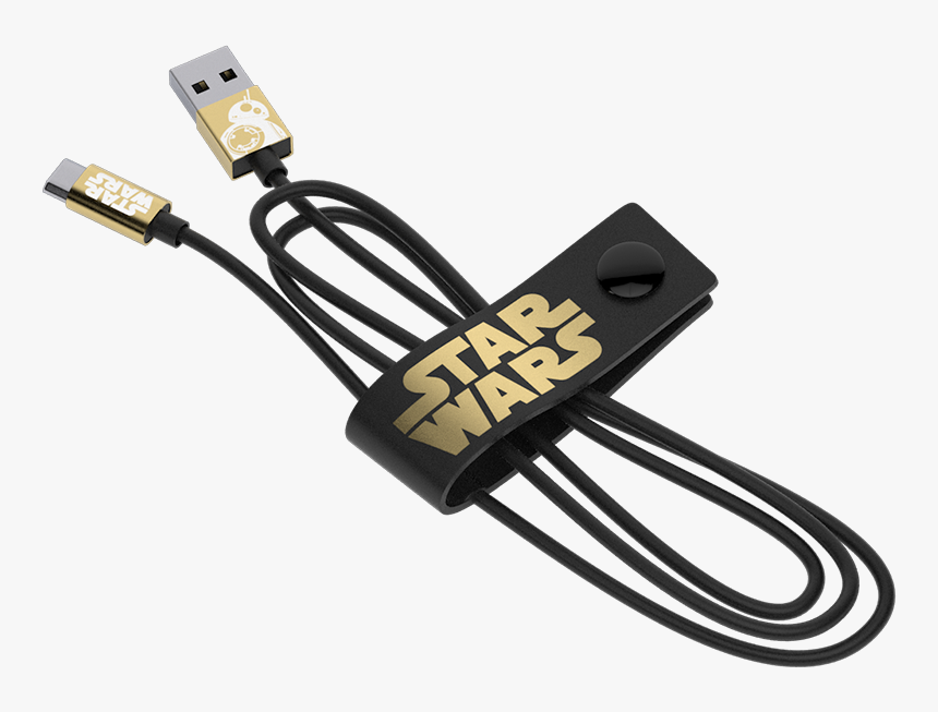 Star Wars Tlj Bb-8 Gold Micro Usb Cable 120cm - Micro Usb Charger Star Wars, HD Png Download, Free Download