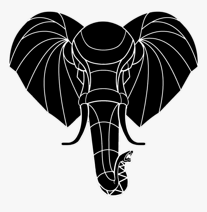 Elephanthead Logo Blk, White - Indian Elephant, HD Png Download, Free Download