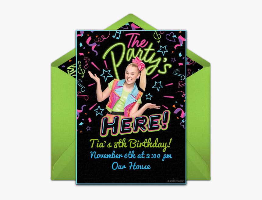 Jojo Siwa Birthday Invitations Online, HD Png Download, Free Download