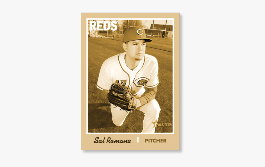 Sal Romano 2019 Heritage Baseball Base Poster Gold - Pitcher, HD Png Download, Free Download