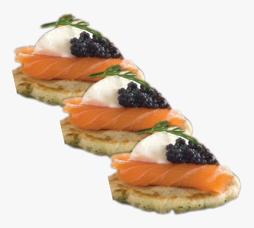 Caviar Topped Smoked Salmon - Sashimi, HD Png Download, Free Download