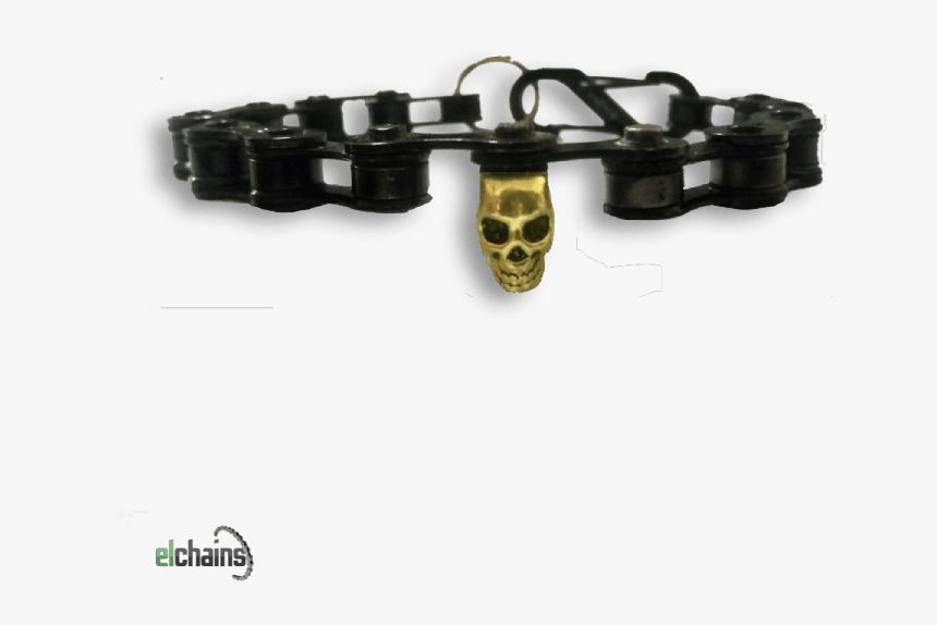 Bike Chain Bracelet With Gold Skull Elchains™ - Bracelet, HD Png Download, Free Download