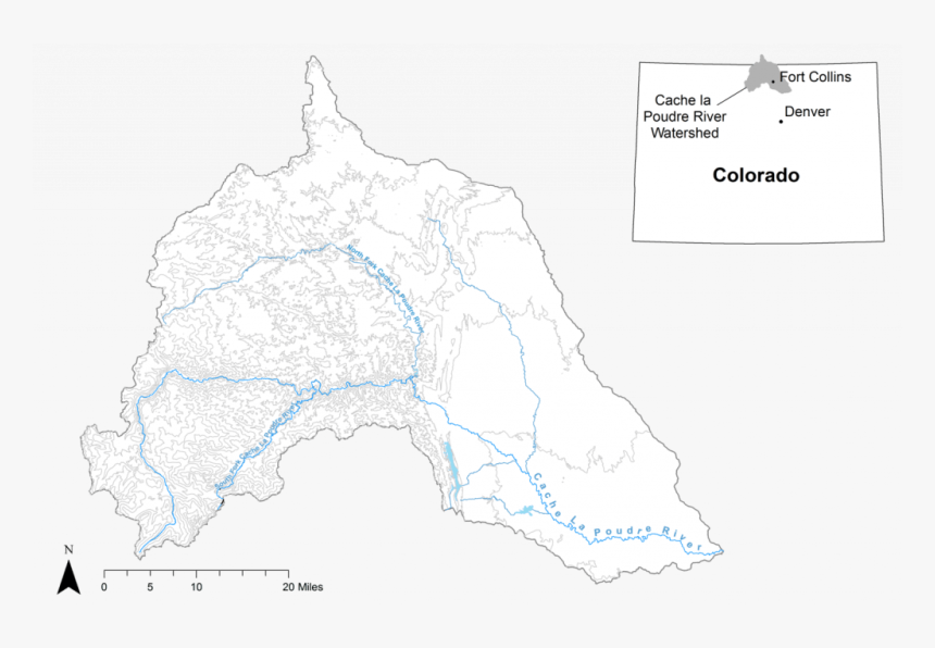 Poudre Watershed Location - Poudre Watershed, HD Png Download, Free Download