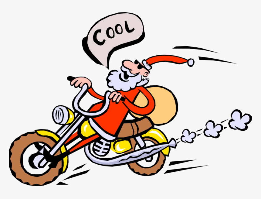 Vector Illustration Of Rebel Santa Claus Rides Chopper - Cool Yule, HD Png Download, Free Download