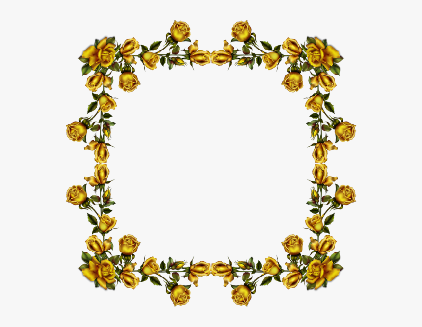 Transparent Golden Flower Png Funeral Frame Gold Flowers Png Png Download Kindpng