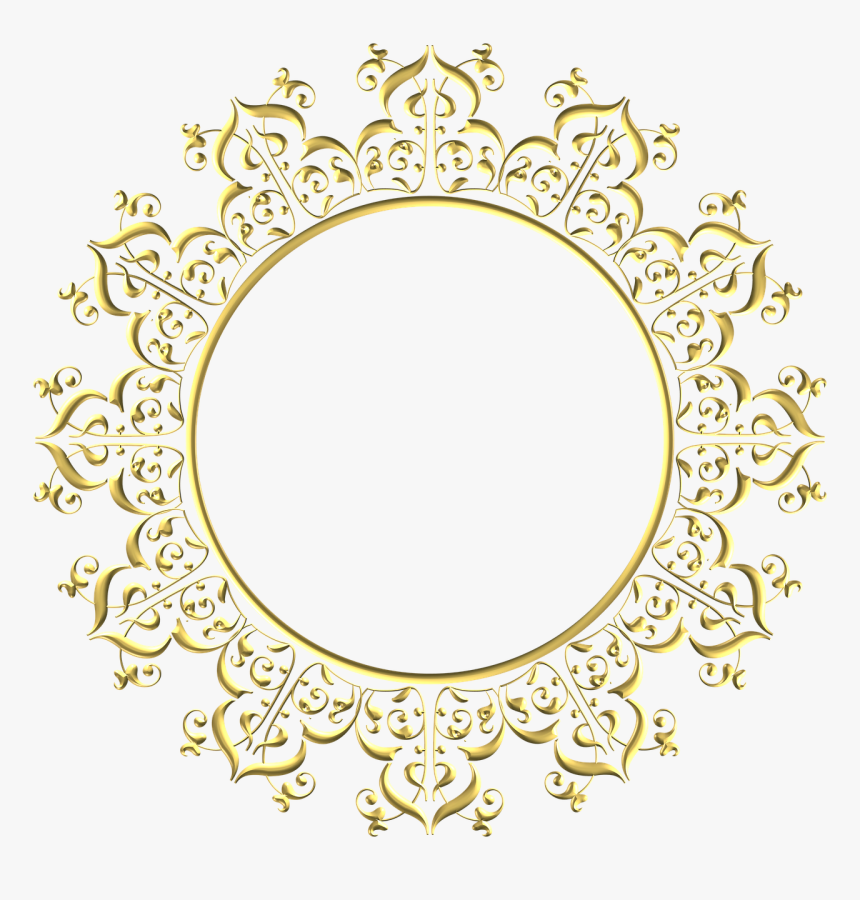 Wedding, Gold, Frame, Round, Border, Decoration - Golden Round Frame Png, Transparent Png, Free Download