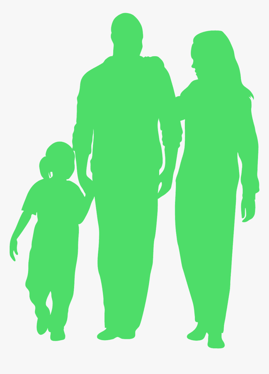 Silhouette Of Happy Family Png, Transparent Png, Free Download