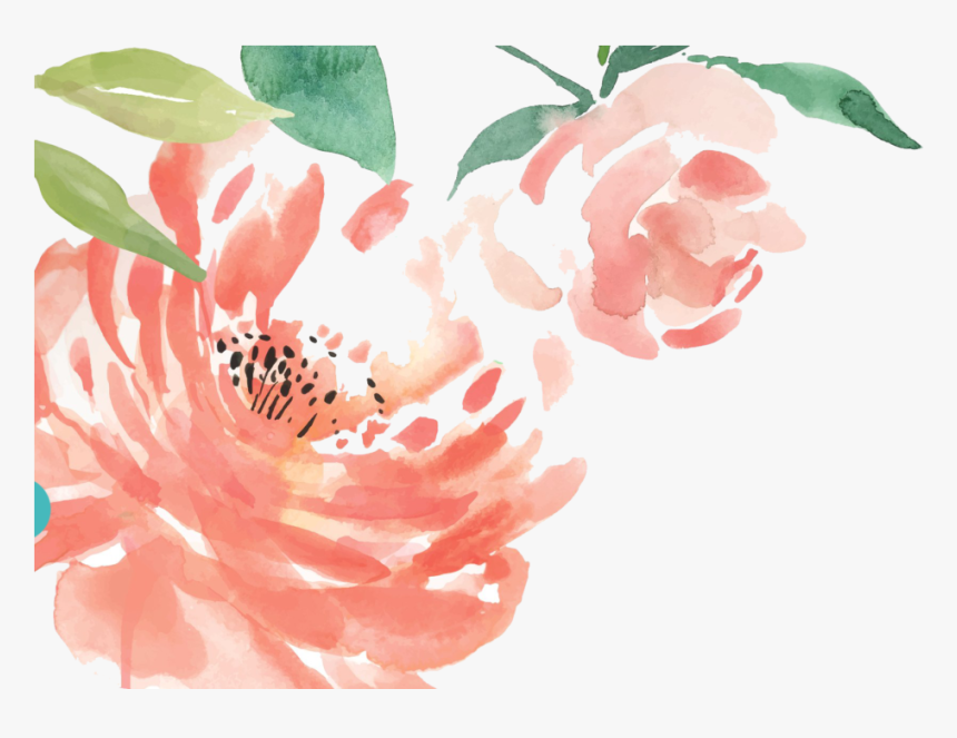 Free Watercolor Flower Wreaths And Frames - Peach Watercolor Flowers Png, Transparent Png, Free Download