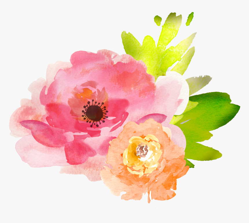 Clip Art Free Watercolor Flower Clipart - Free Watercolor Flowers Transparent Background, Hd Png Download - Kindpng