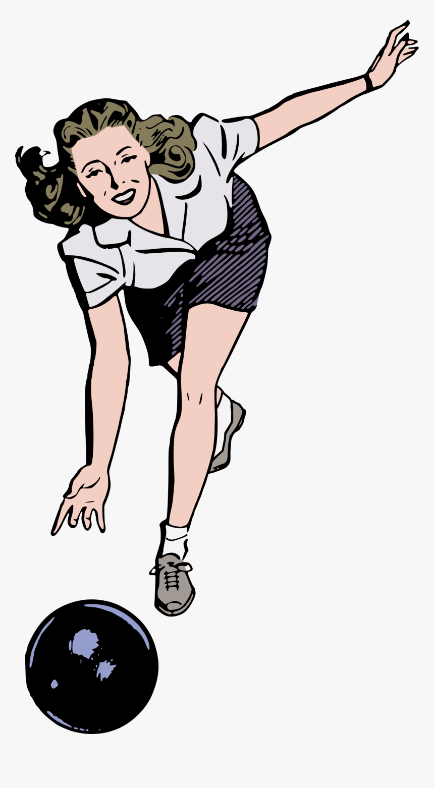 Bowling Woman Colour Clip Arts - Bowling Woman Png, Transparent Png, Free Download