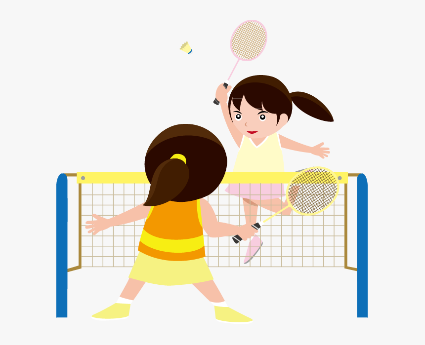 Girl Clipart Badminton - Playing Badminton Clipart, HD Png Download, Free Download