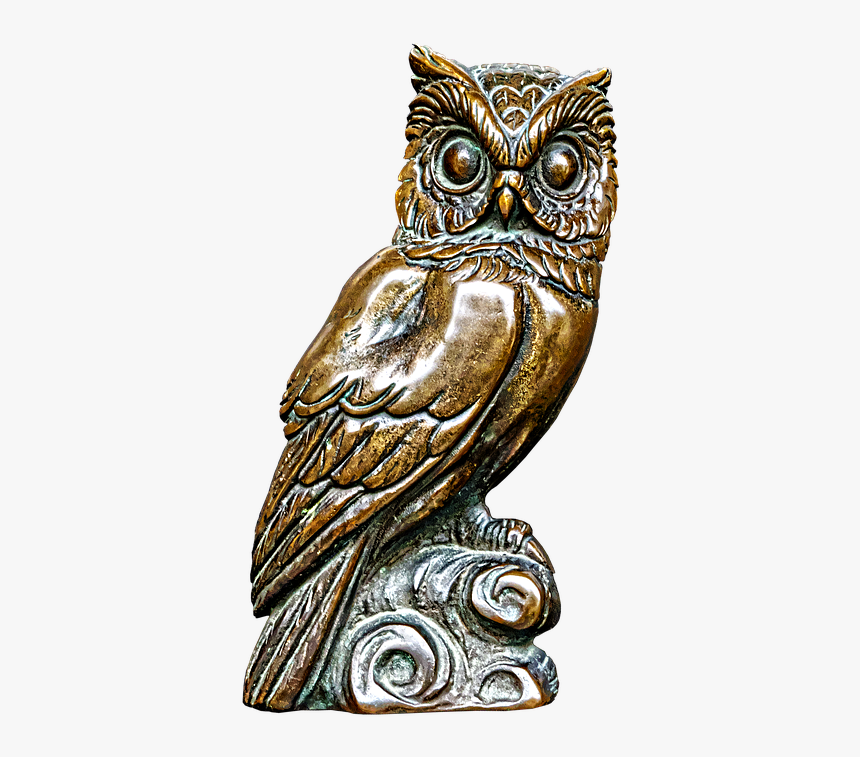 Owl, Bronze Statue, Plaque, Figure, Metal Figure - Buho Estatua Png, Transparent Png, Free Download