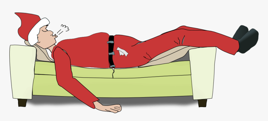 Transparent Sleeping Clipart Black And White - Santa Sleeping Clipart, HD Png Download, Free Download