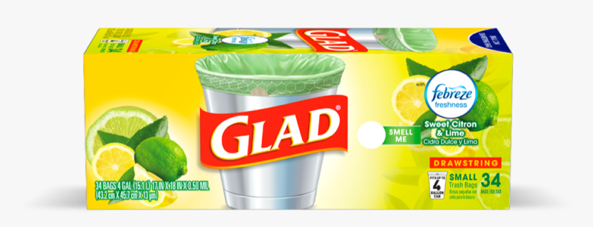Sweet Citron & Lime® Small Garbage Bags - Glad Trash Bags, HD Png ...