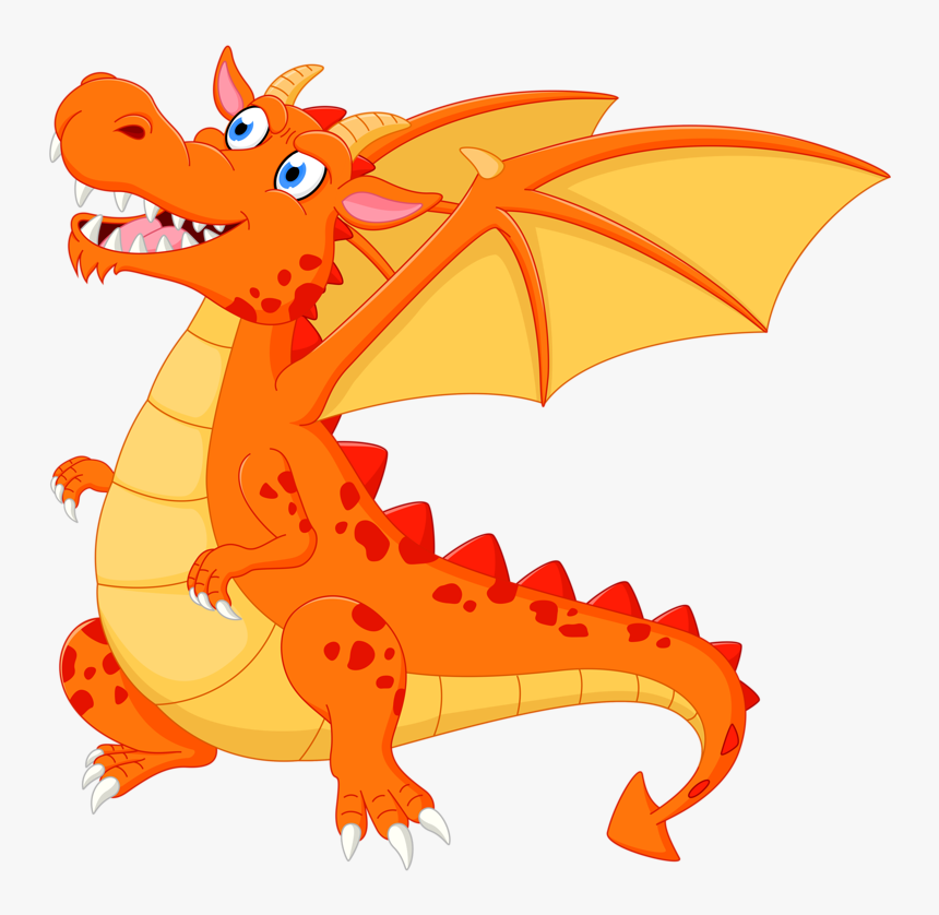 Dragon Clip Orange - Con Rồng Hoạt Hình, HD Png Download, Free Download