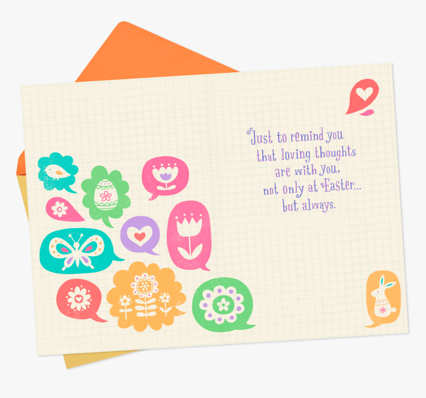 Spring Thought And Word Bubbles Easter Card , Png Download - Paper, Transparent Png, Free Download